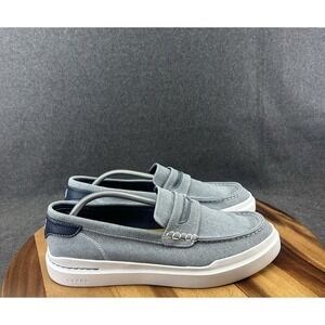 Cole Haan Grand Pro Rally Canvas Penny Loafer Gray Blue White Sz 11.5 C35869